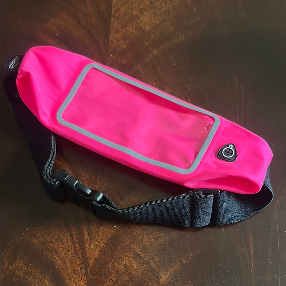 Pink Running Belt with Black Strap